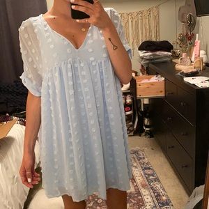 Blue polka dot dress